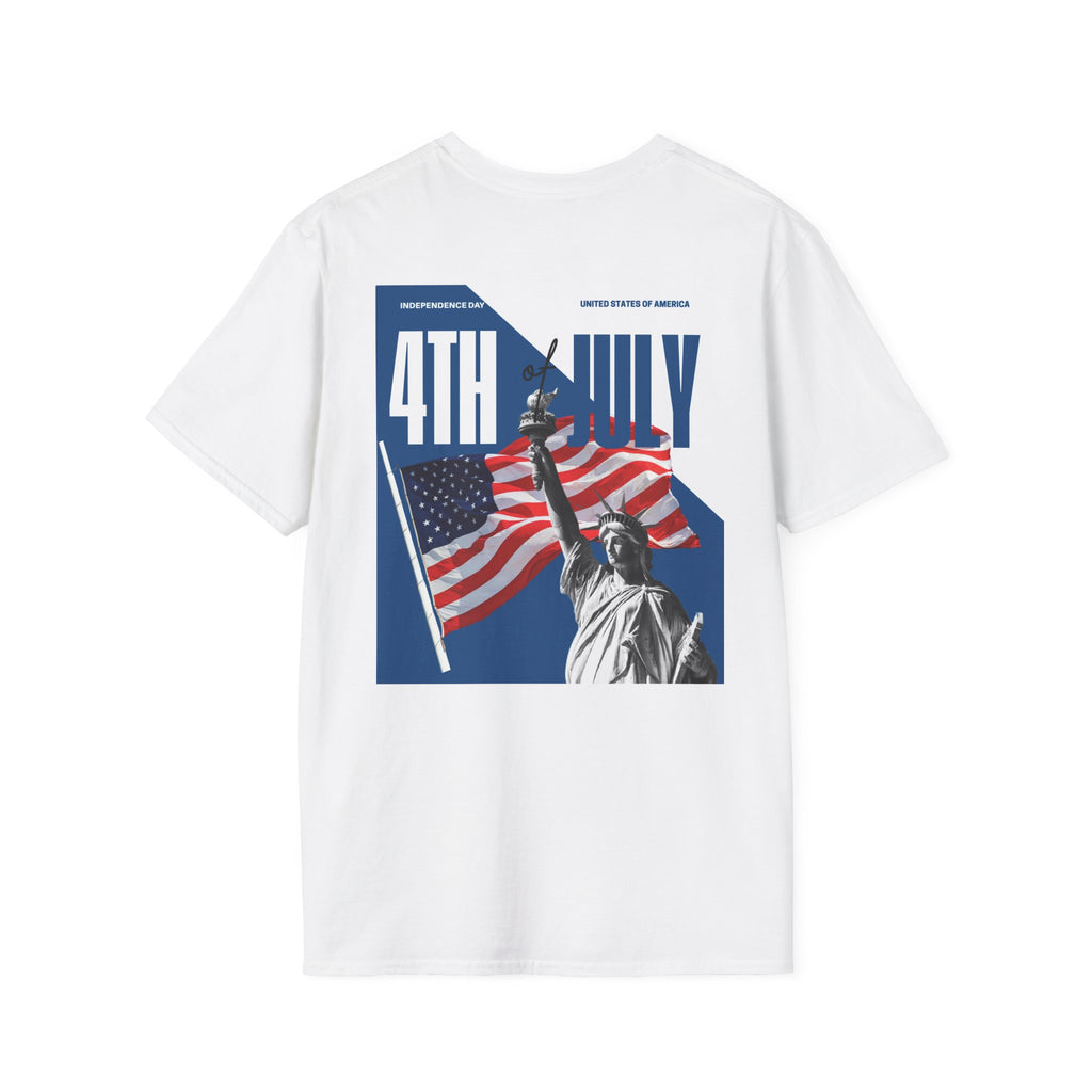 POV It's July USA flag map tee | 4th of July Statue of Liberty back print