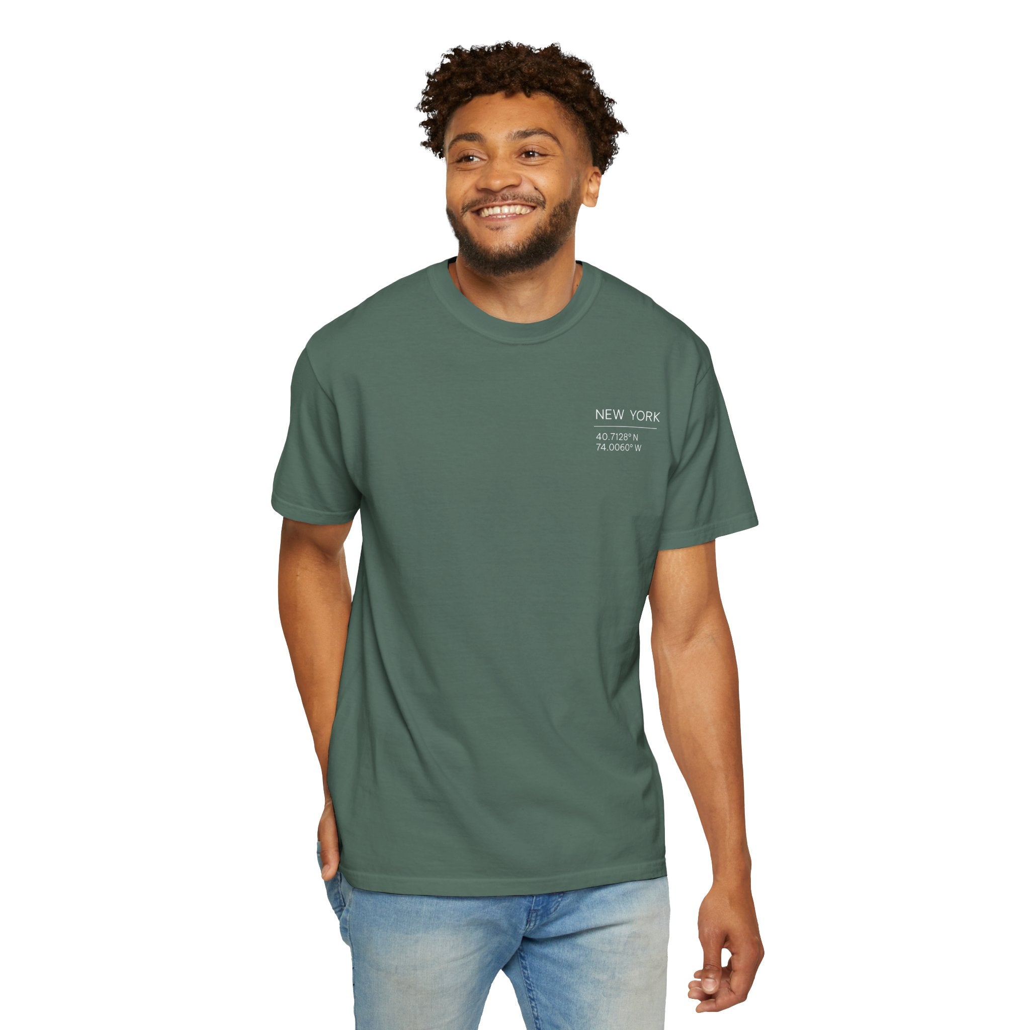 New York Skyline T-Shirt — "The City Never Sleeps" Garment-Dyed Tee