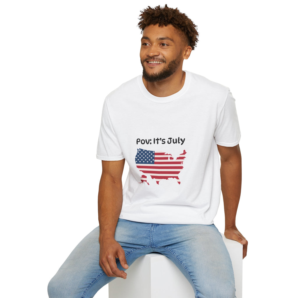 POV It's July USA flag map tee | 4th of July Statue of Liberty back print