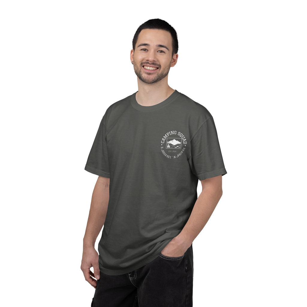 Camping Squad Pocket Tee — Vintage Outdoor Graphic T-Shirt