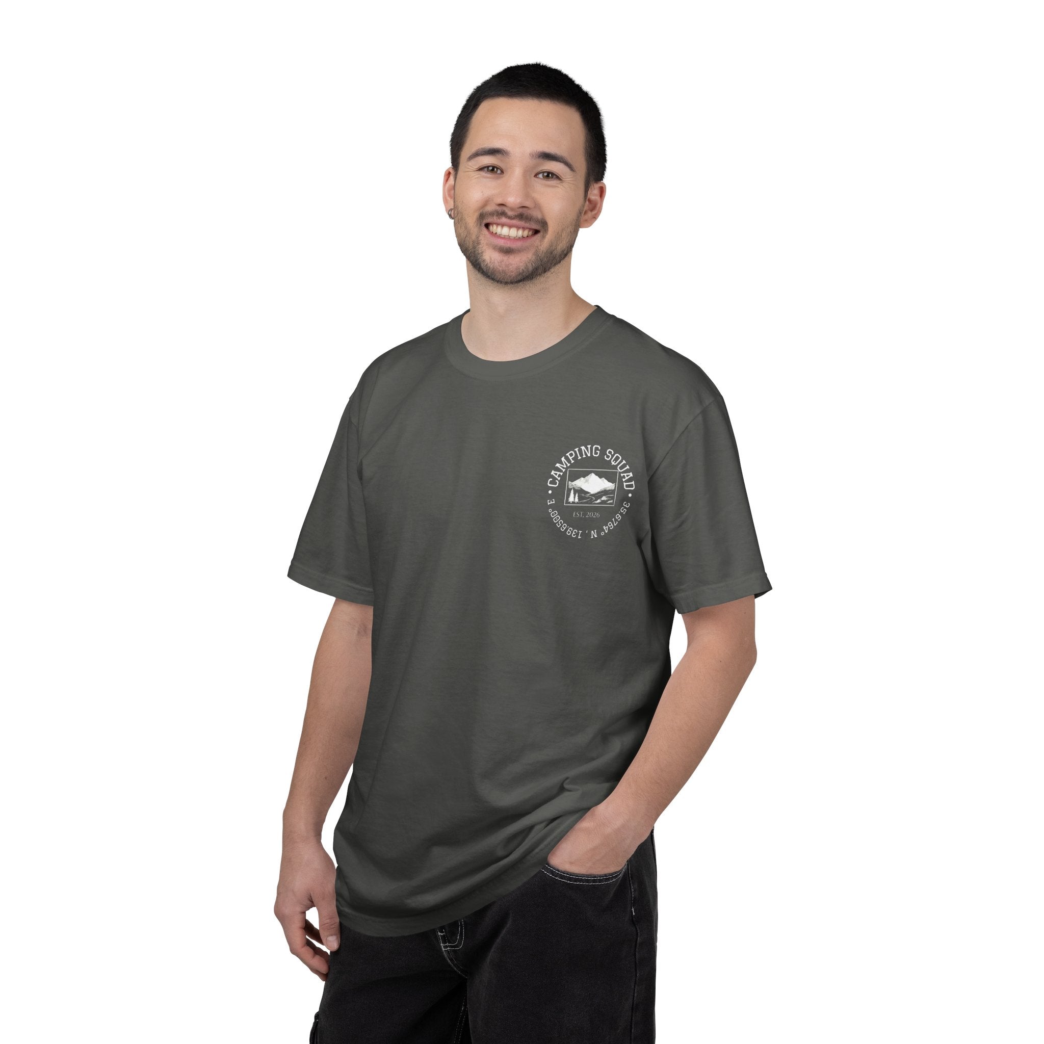 Camping Squad Pocket Tee — Vintage Outdoor Graphic T-Shirt