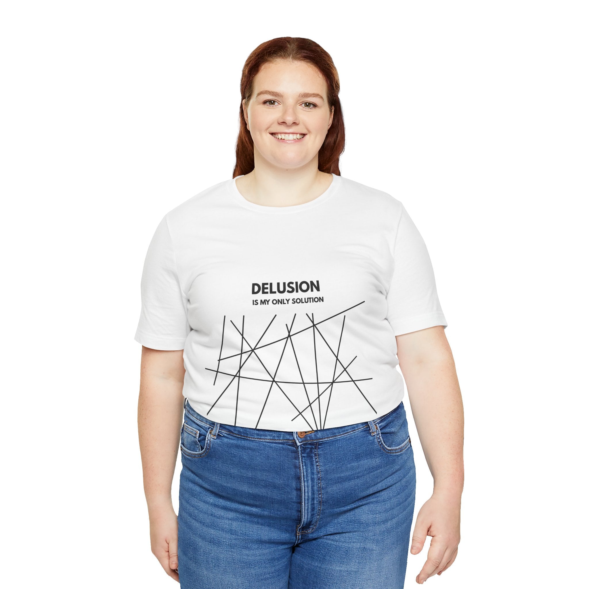 Delusion Is My Only Solution Tee — Abstract Minimalist Graphic T‑Shirt