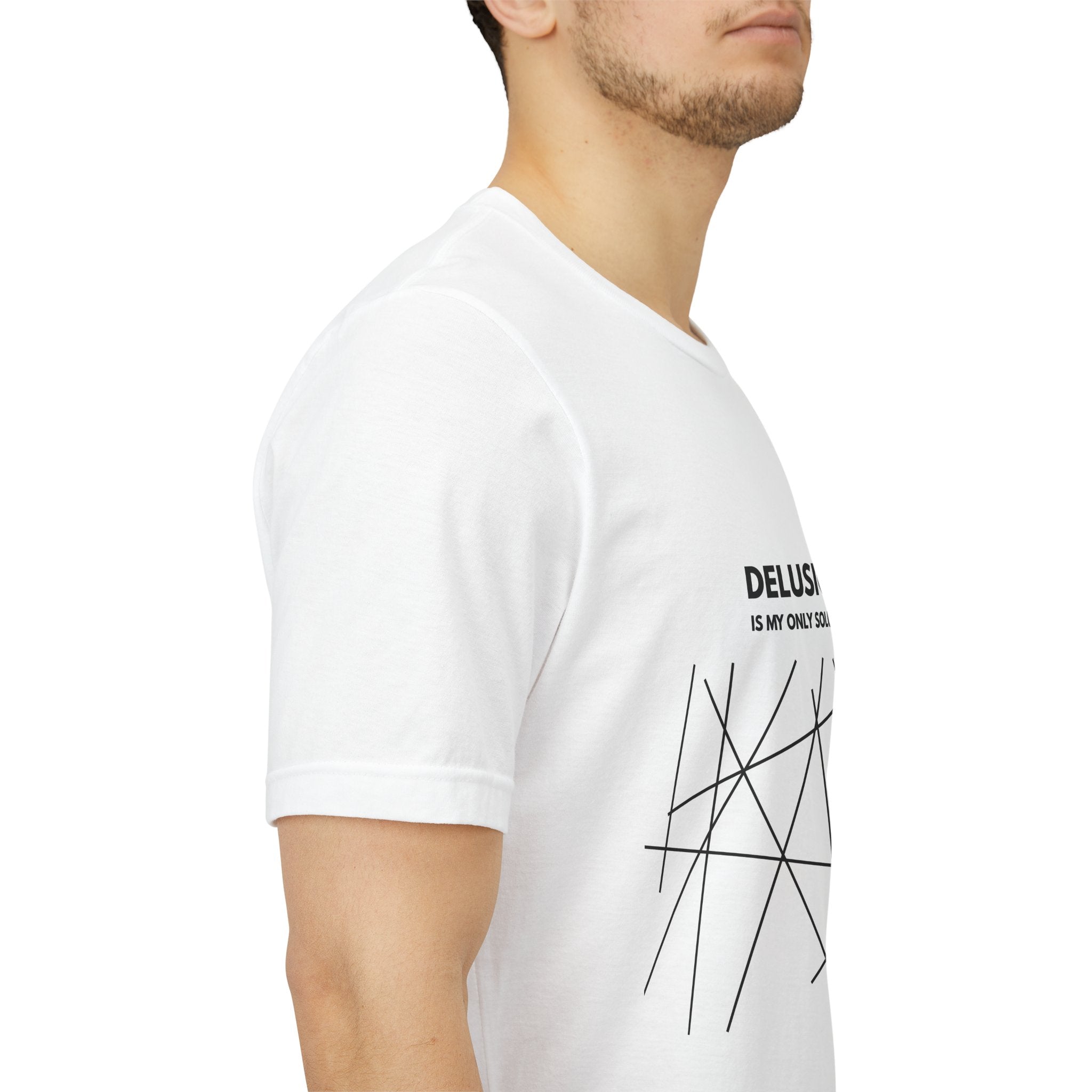 Delusion Is My Only Solution Tee — Abstract Minimalist Graphic T‑Shirt
