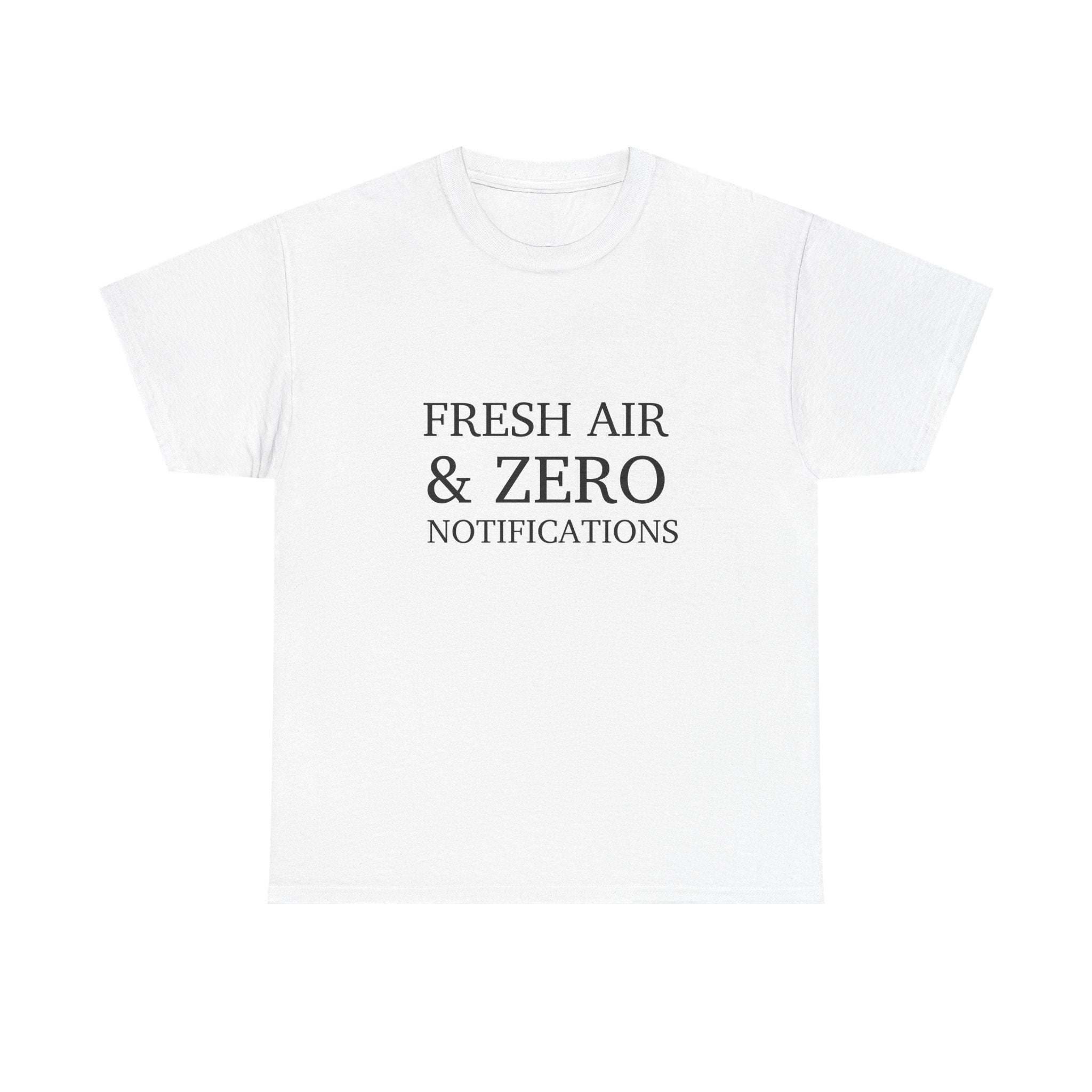 T-Shirt — "Fresh Air & Zero Notifications" Camping Graphic Tee