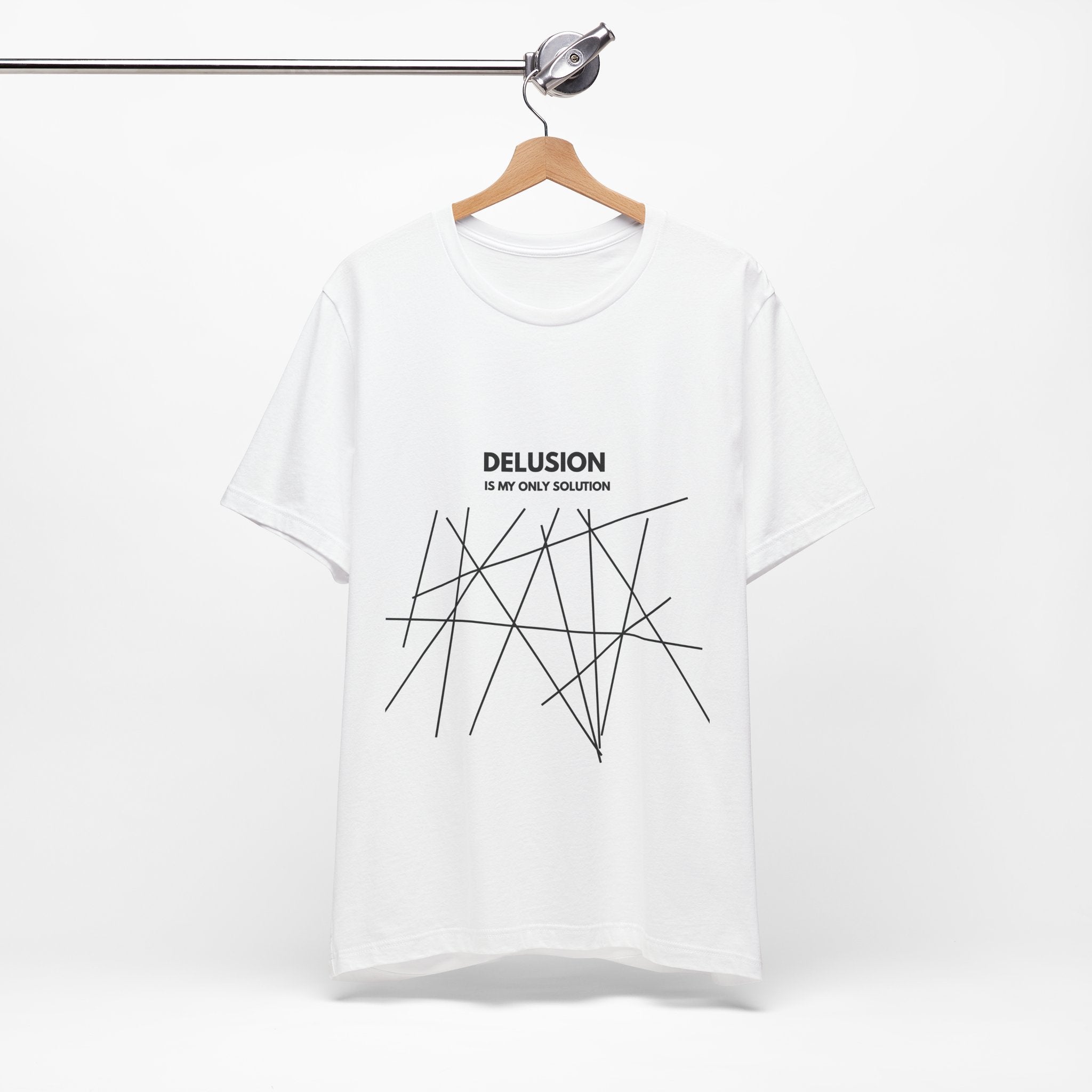 Delusion Is My Only Solution Tee — Abstract Minimalist Graphic T‑Shirt