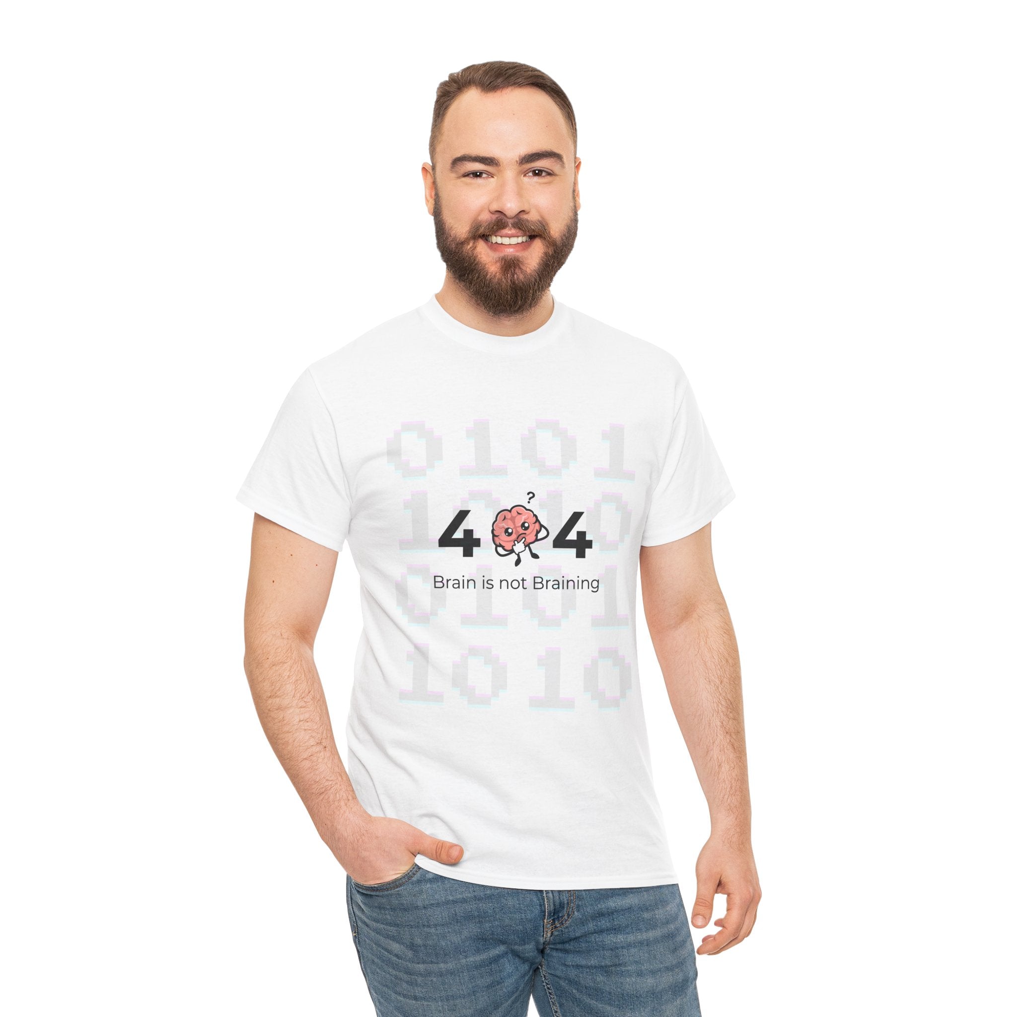 404 Brain Is Not Braining Tee — Funny Programmer Tech Humor T-Shirt