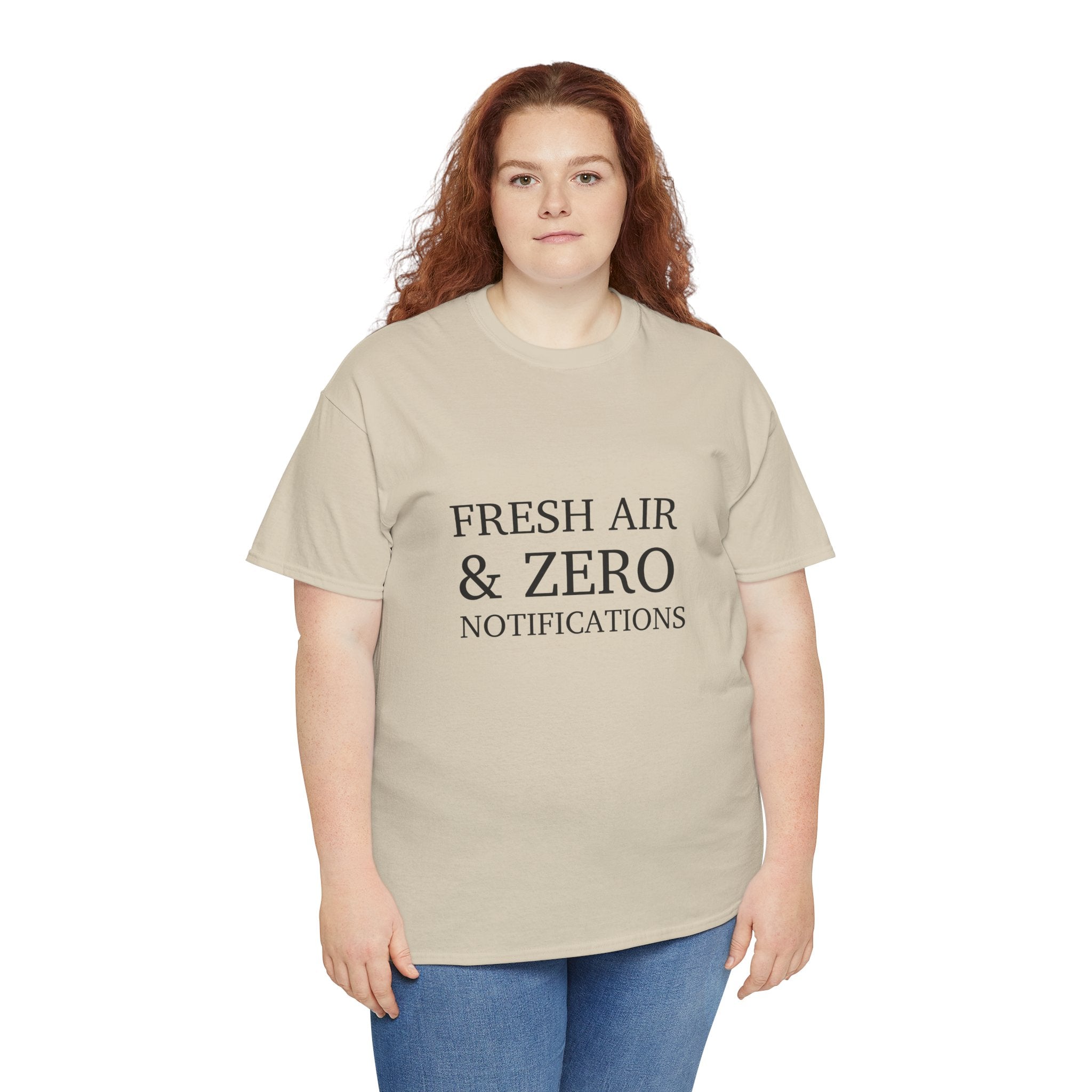 Camping Mood T‑Shirt — “Fresh Air & Zero Notifications” Outdoor Tent Graphic Tee