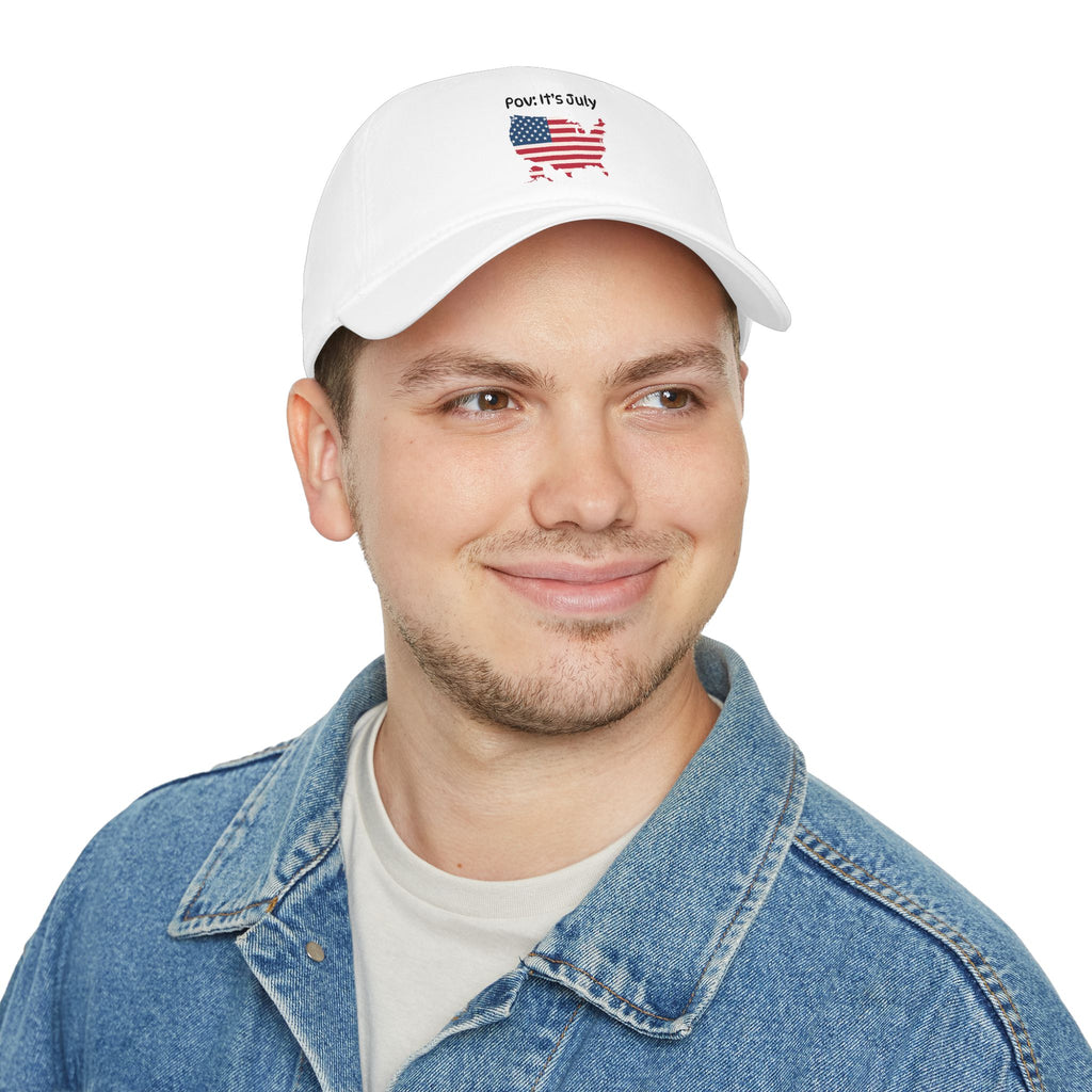 POV: It's July Baseball Cap – American Flag USA Map Patriotic Dad Hat