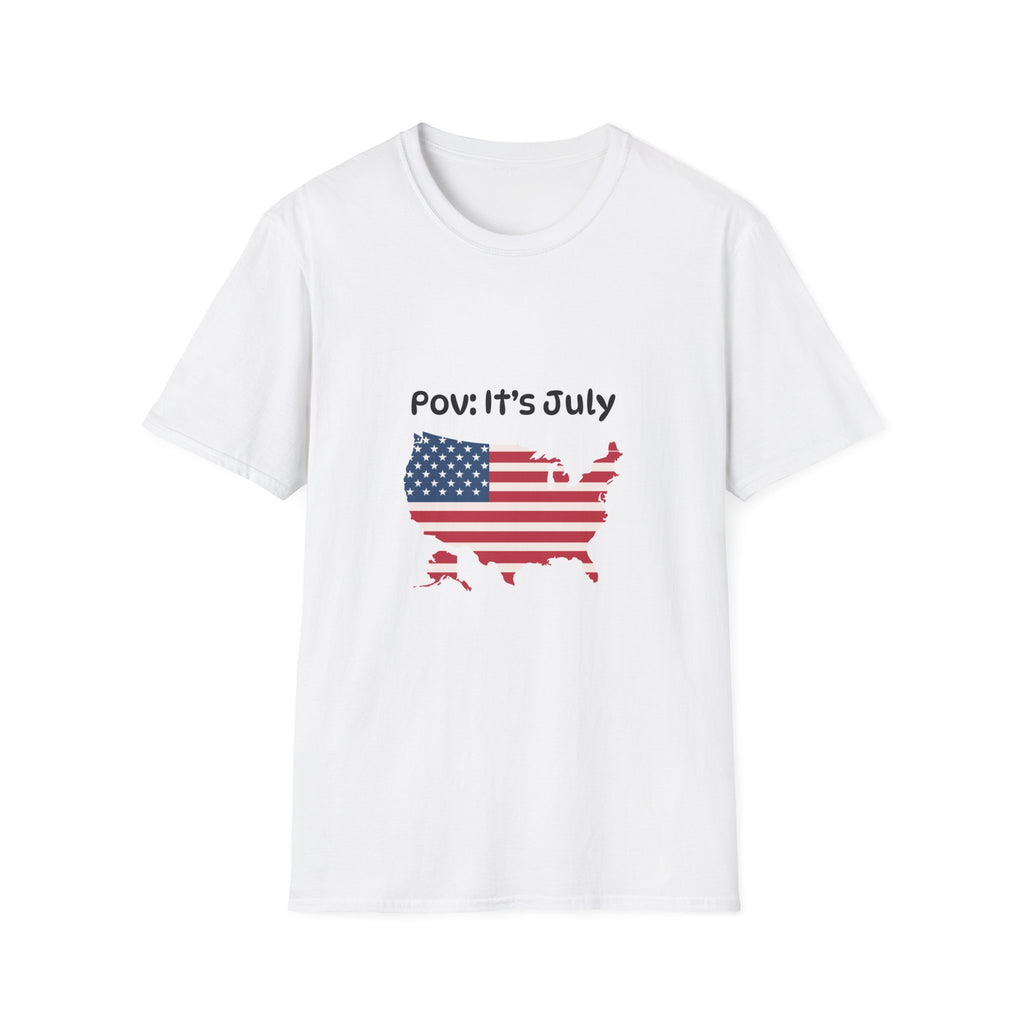 POV It's July USA flag map tee | 4th of July Statue of Liberty back print