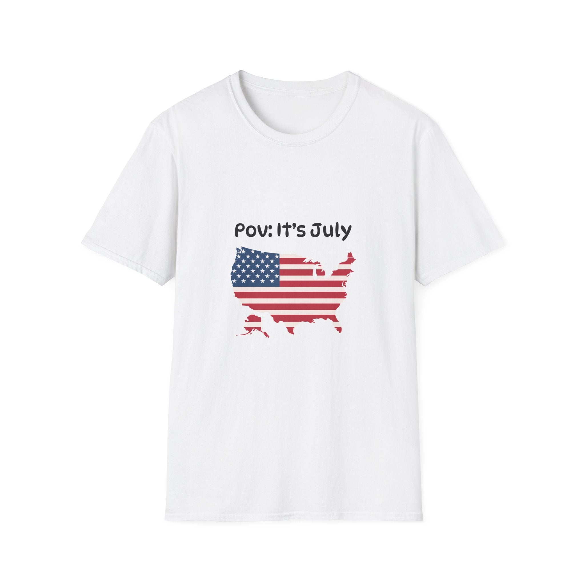 POV It's July USA flag map tee | 4th of July Statue of Liberty back print