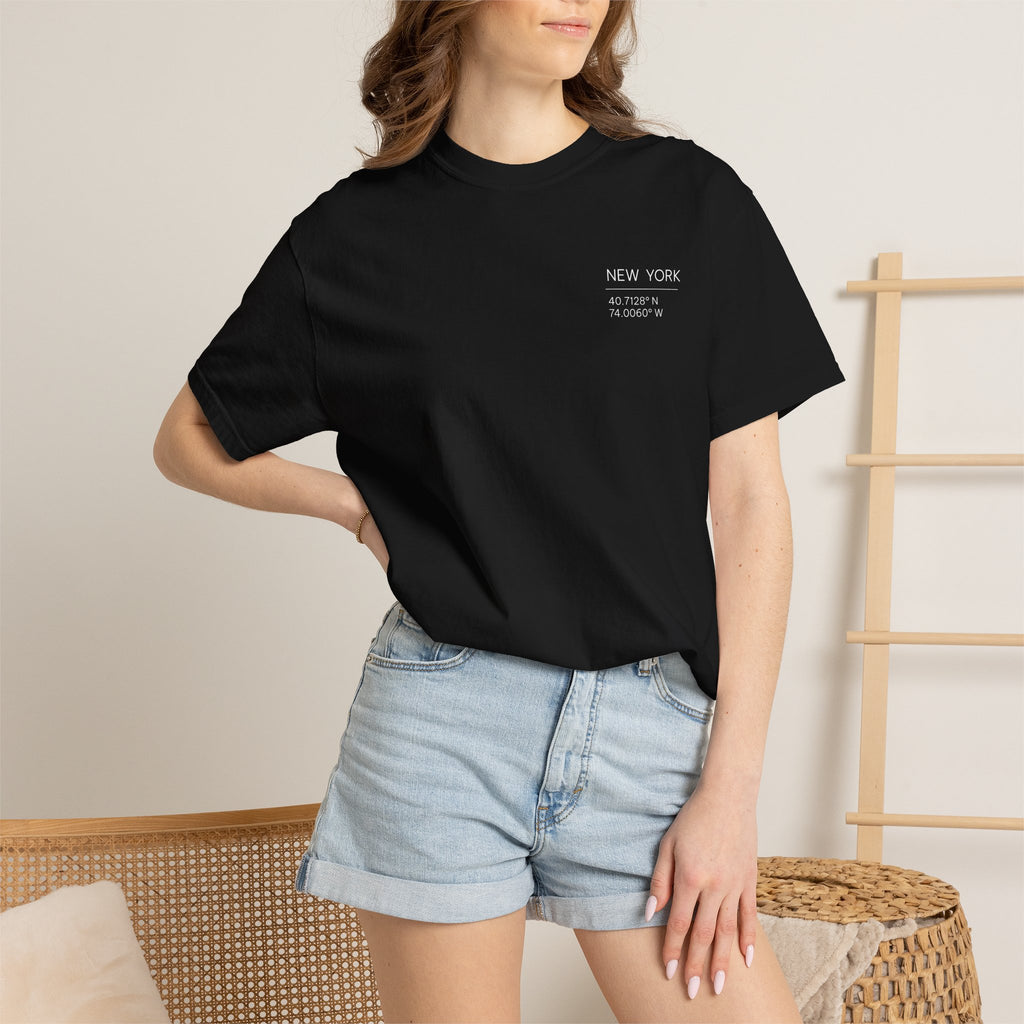 New York Skyline T-Shirt — "The City Never Sleeps" Garment-Dyed Tee
