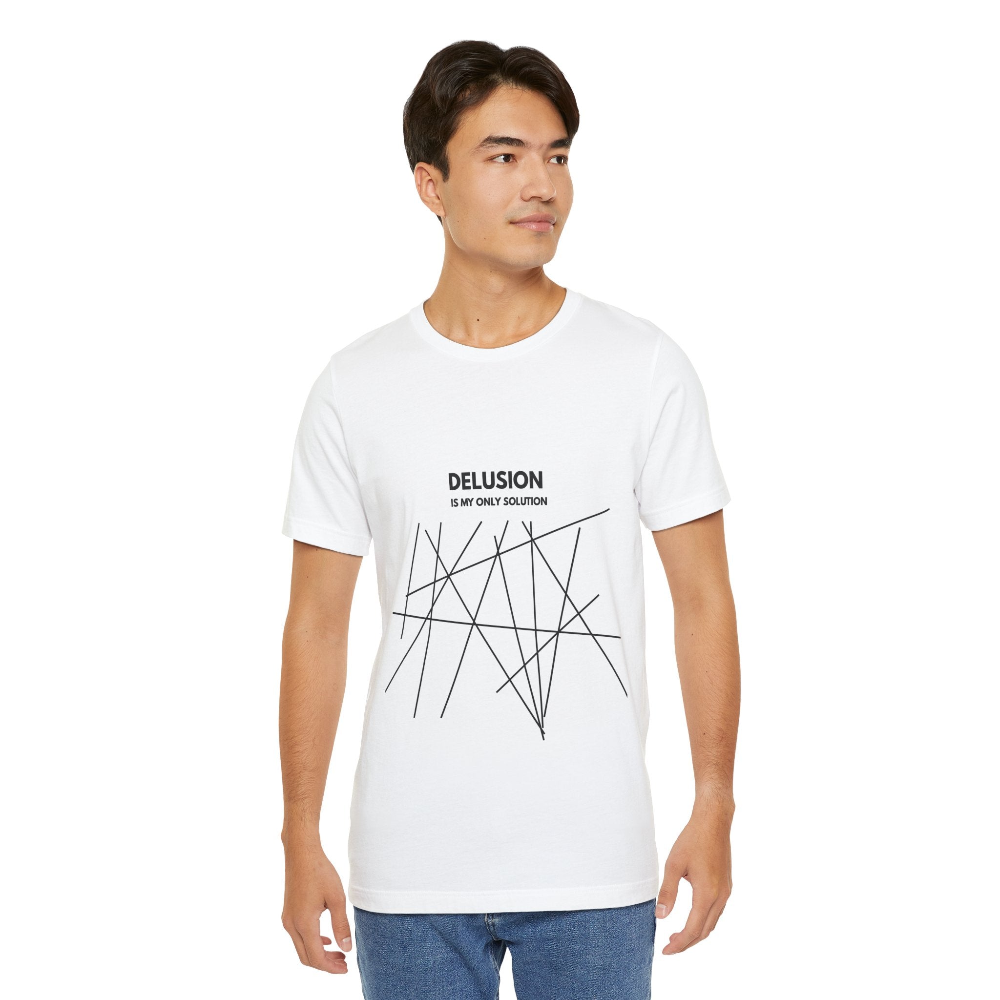 Delusion Is My Only Solution Tee — Abstract Minimalist Graphic T‑Shirt