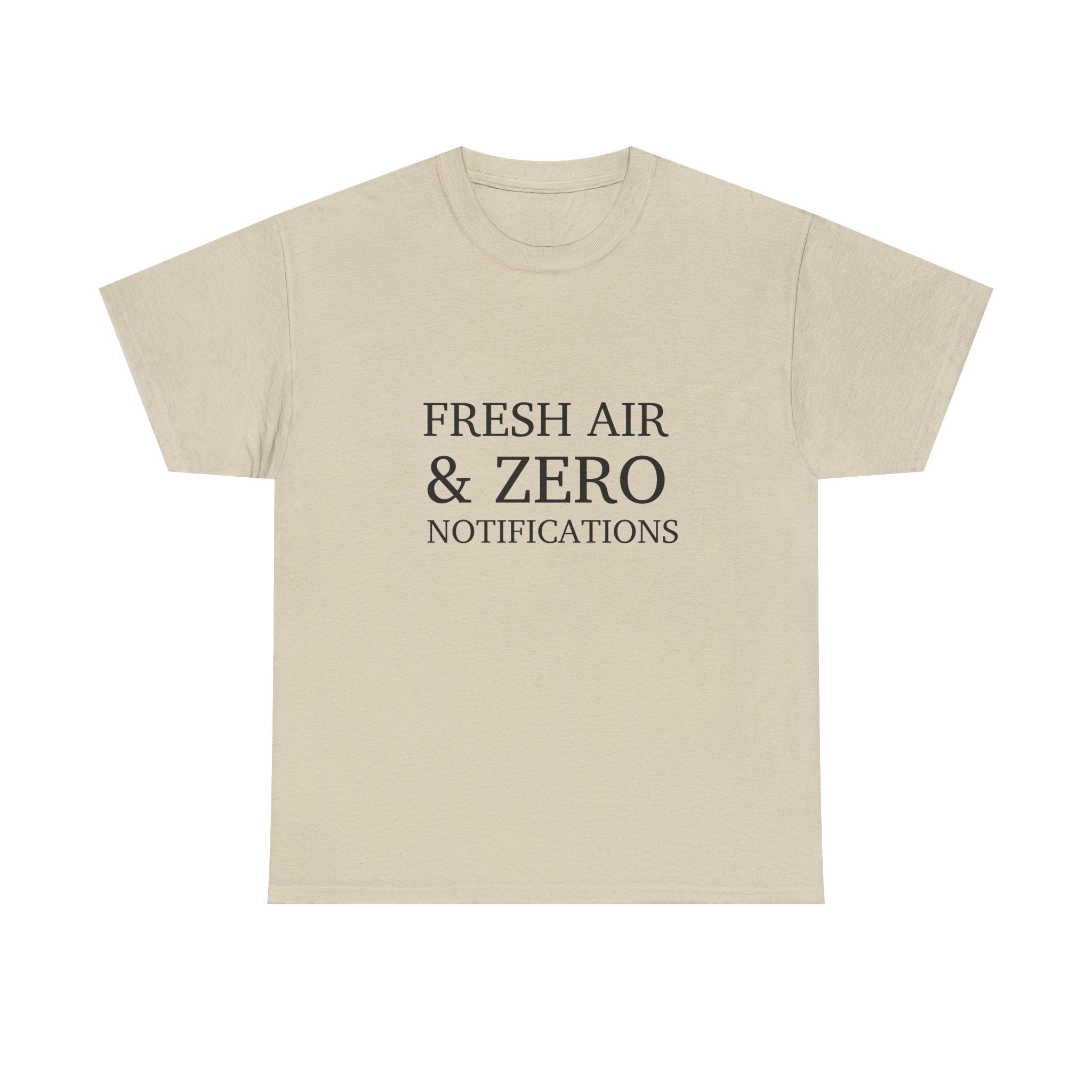 T-Shirt — "Fresh Air & Zero Notifications" Camping Graphic Tee