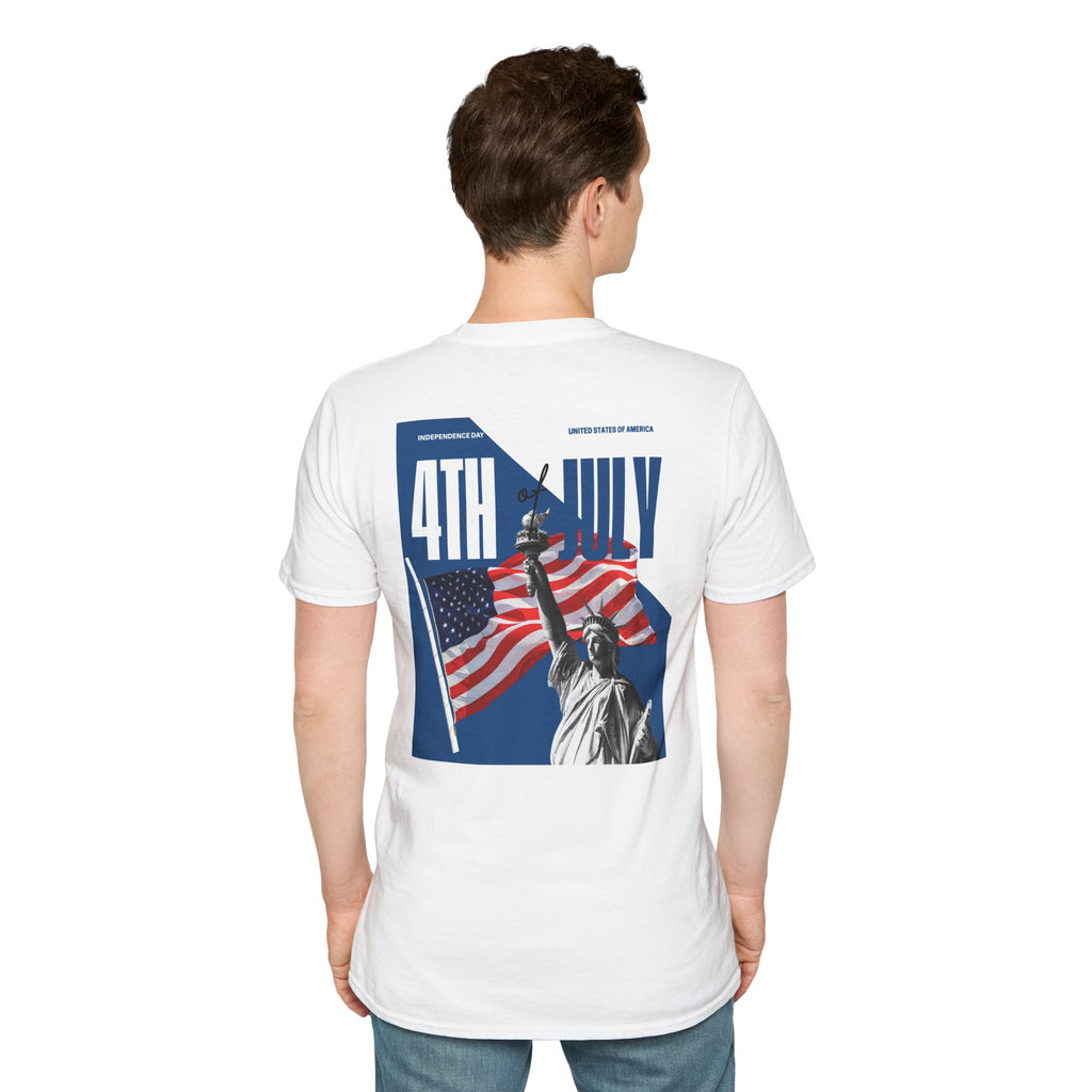 POV It's July USA flag map tee | 4th of July Statue of Liberty back print