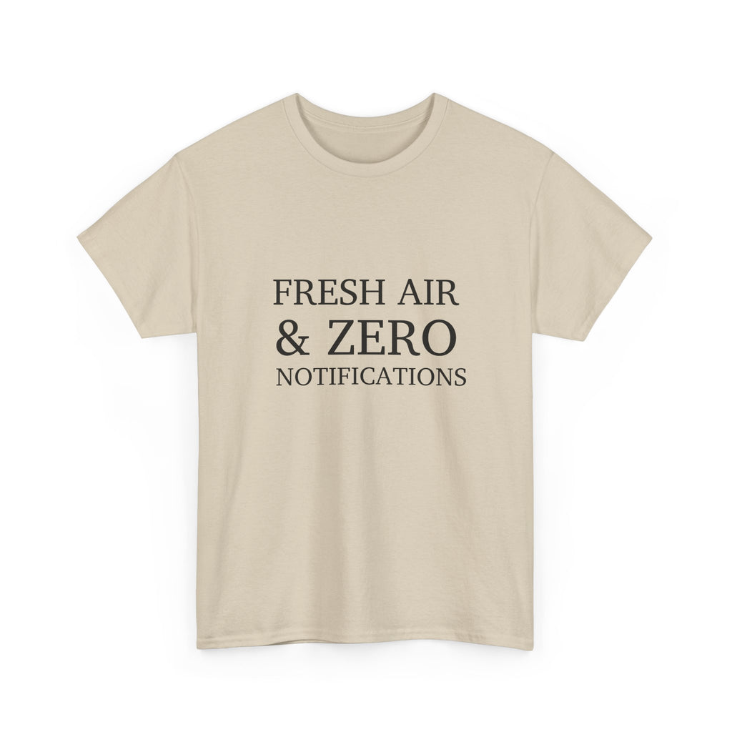 T-Shirt — "Fresh Air & Zero Notifications" Camping Graphic Tee