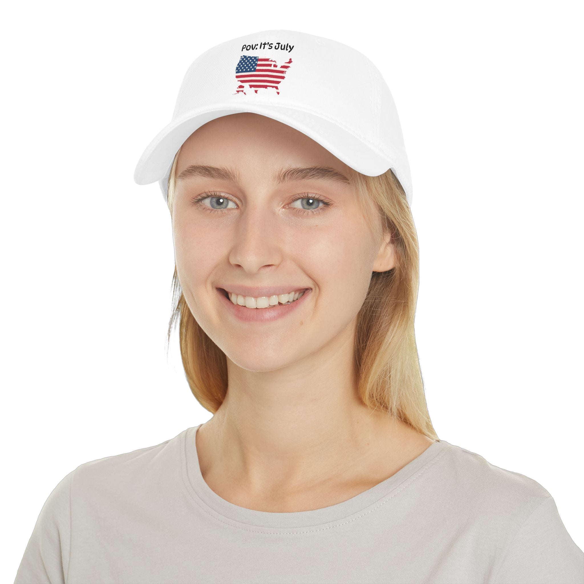 POV: It's July Baseball Cap – American Flag USA Map Patriotic Dad Hat