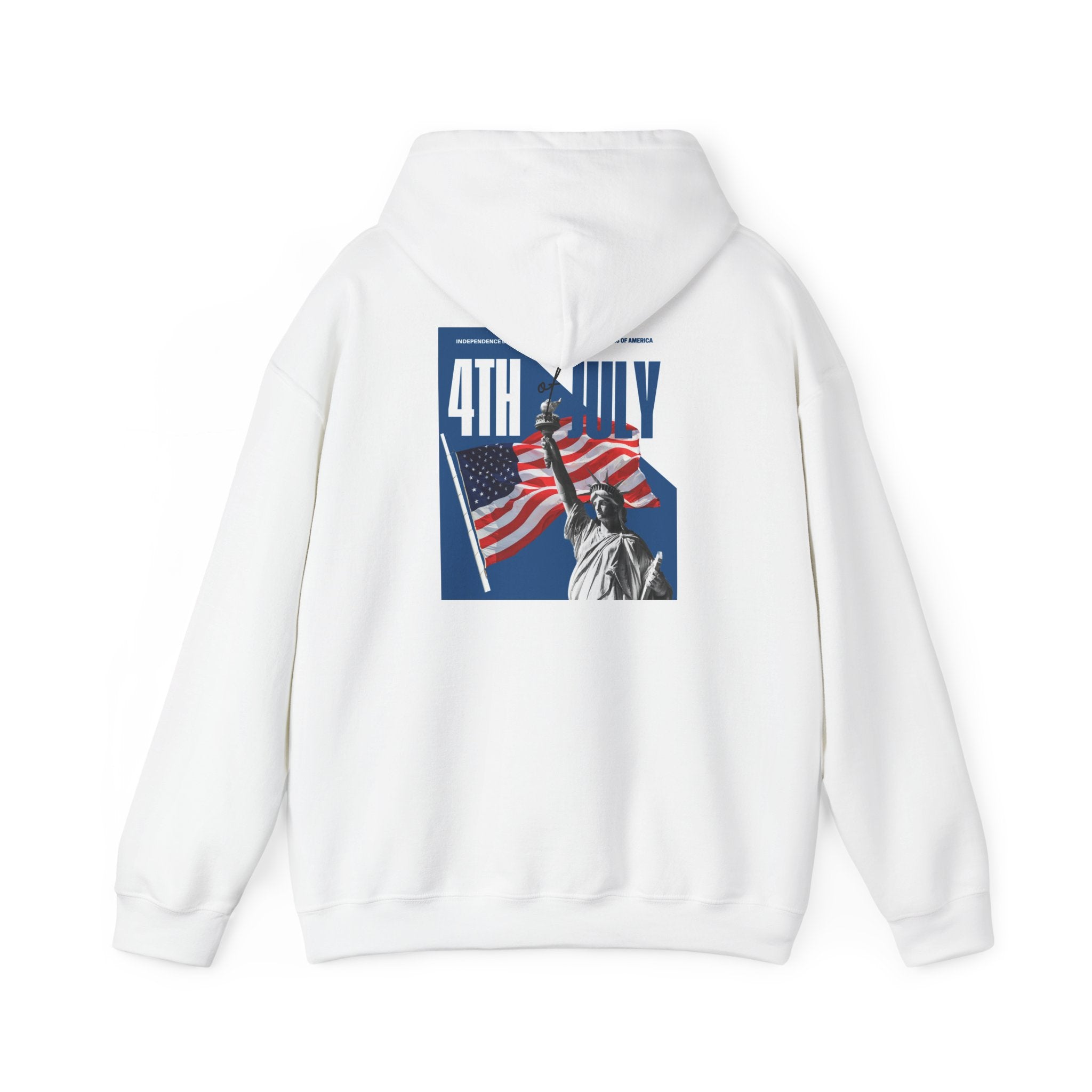POV It's July USA flag map Hoodie | 4th of July Statue of Liberty back print