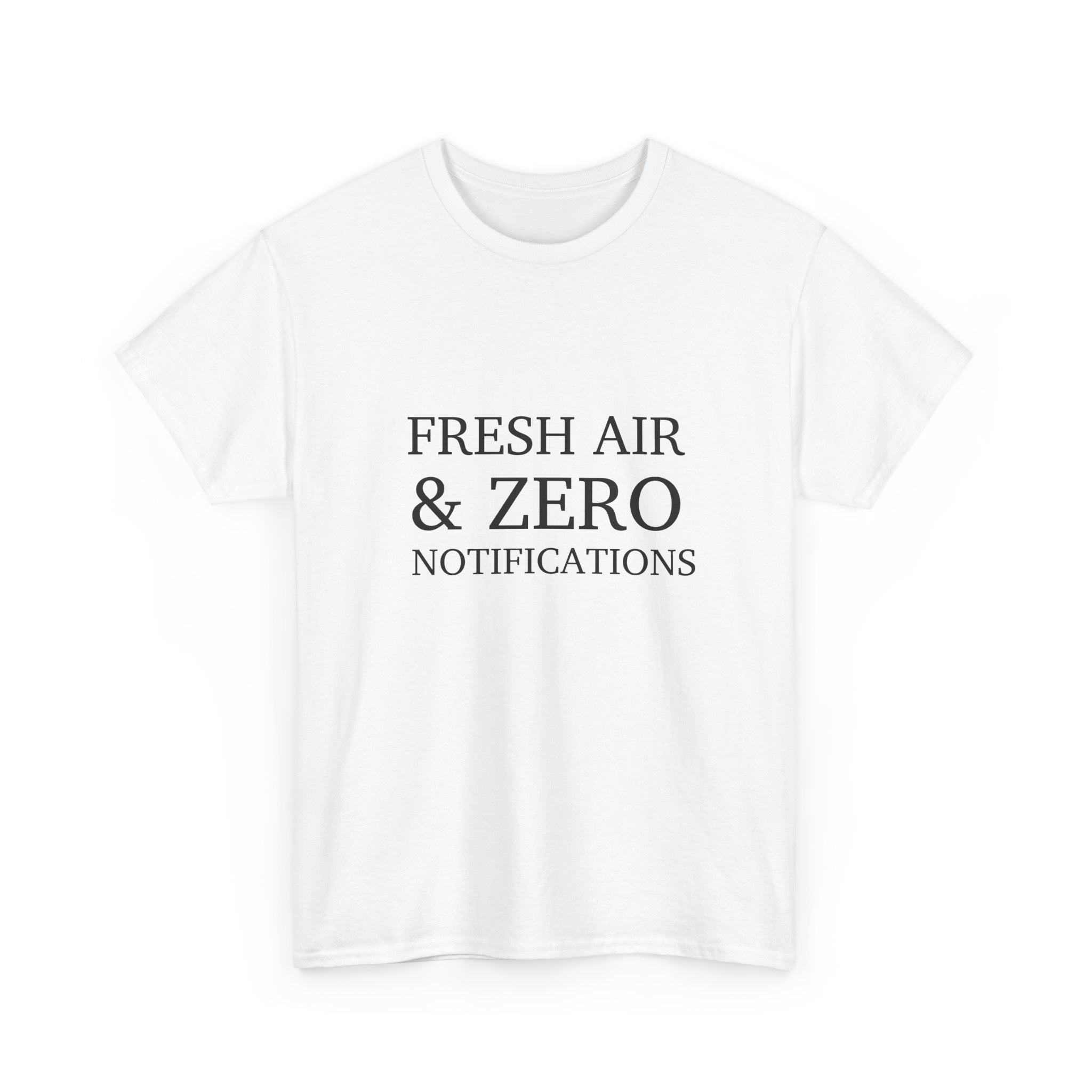 T-Shirt — "Fresh Air & Zero Notifications" Camping Graphic Tee